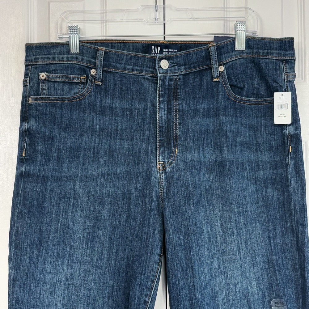 NWT Gap Dark Wash Indigo Denim High Rise Crop Legging Jeans 16 - Picture 2 of 16